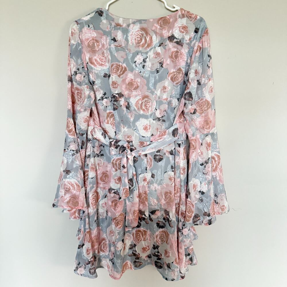 Francesca's Mi Ami Women Bell Sleeve Dress XL Floral Boho Fairy Coquette Cottage - Picture 9 of 9